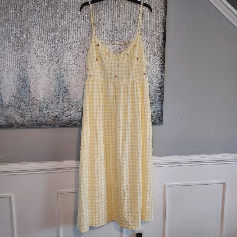 ZARA gingham Long Summer dress - Picture 7 of 9